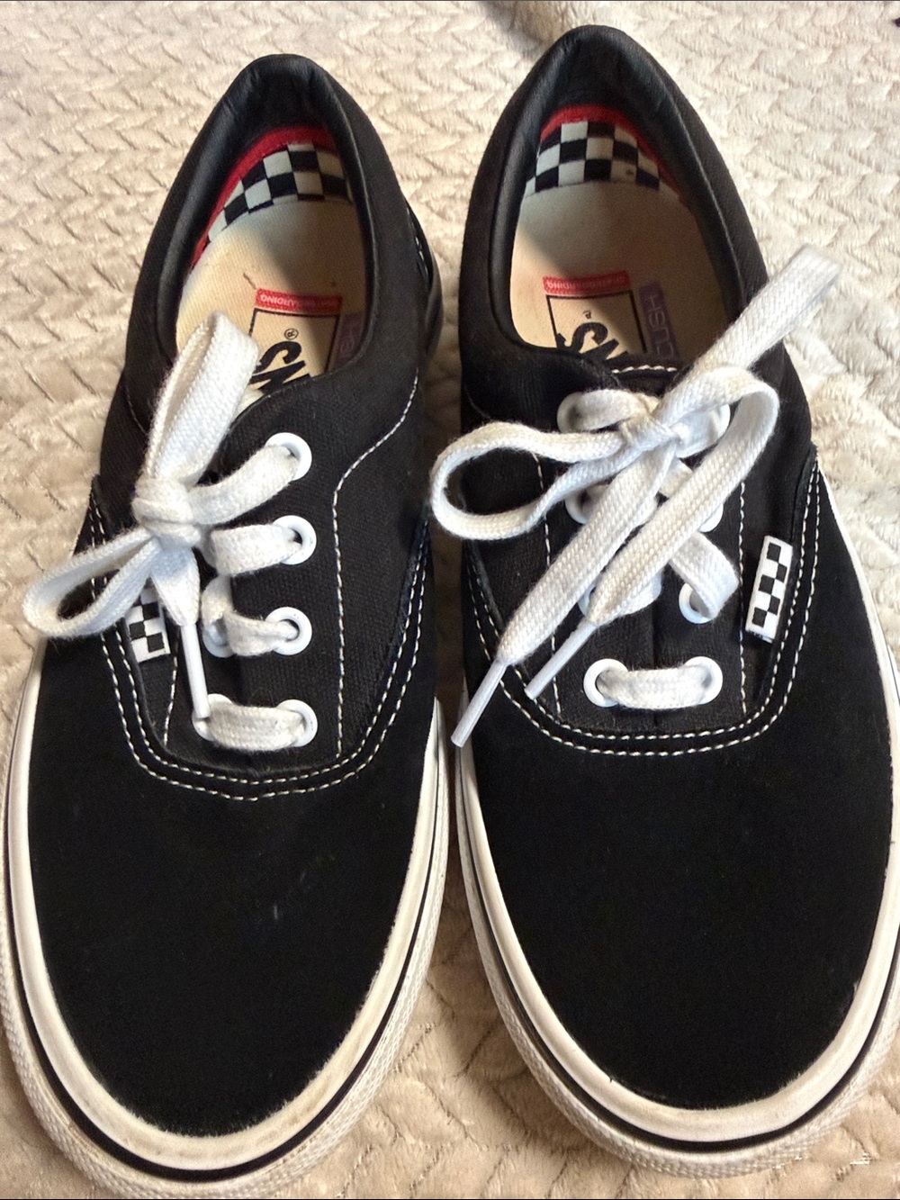 Vans Black Canvas Low-Top Sneakers with White Laces